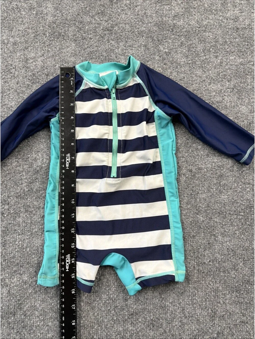 Wishere Boys One Piece Navy blue and Teal Baby Swimsuit 12/18 Mo